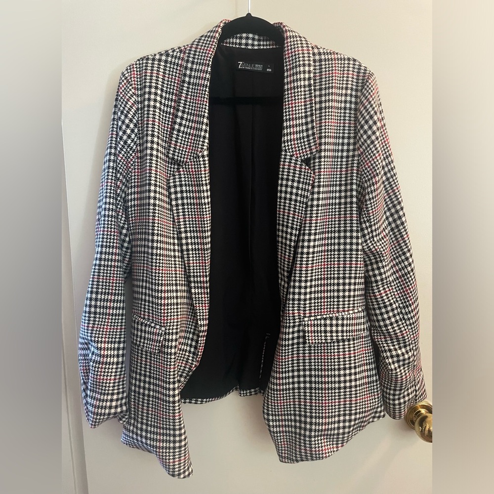 Houndstooth blazer jacket